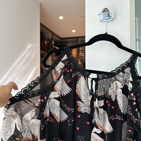 Blouse by Rebecca minkoff in black with birds and hearts - Picture 6 of 7
